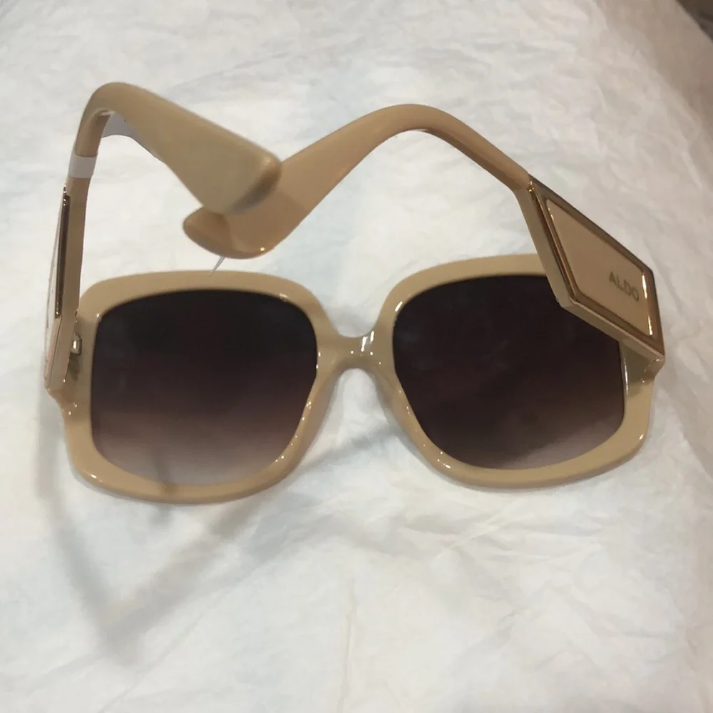 Aldo‎ tan Eliandre-271 plastic frame logo fade lens oversized sunglasses new